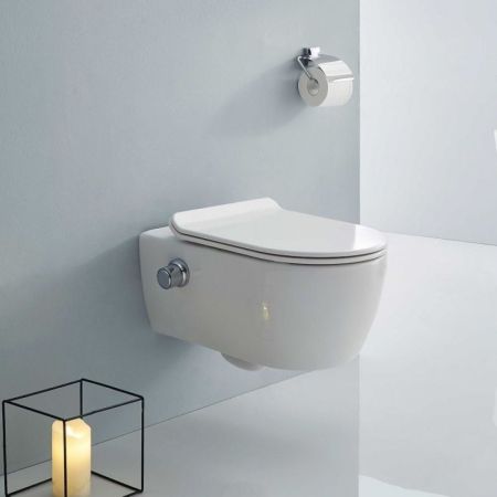 Унитаз SSWW NC2039-B подвесной со смесителем с сиденьем Микролифт