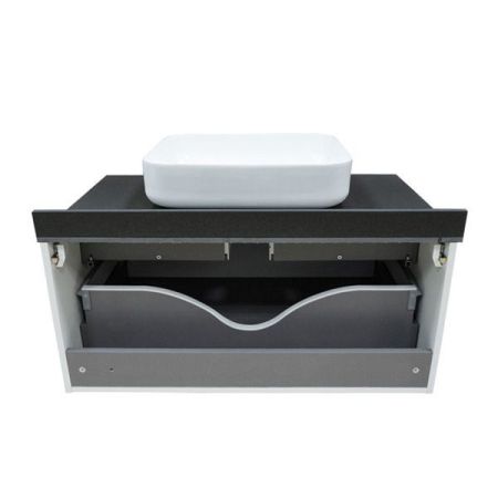 Тумба с раковиной Comforty Милан 90 4137131 подвесная Белая