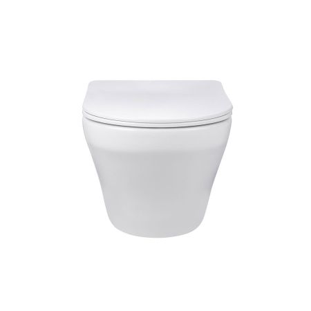 подвесные унитазы Vincea Унитаз подвесной Edge-M VT1-37 безободковый, цвет белый, ультратонкое soft-close сиденье,, артикул VT1-37