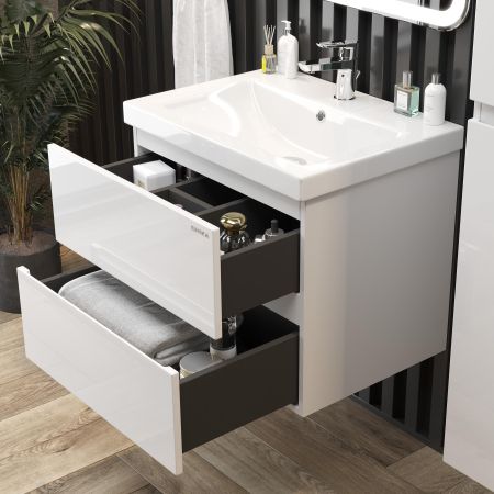 Тумба Onika Эвада 60 подвесная, белая (ум. Como 60)