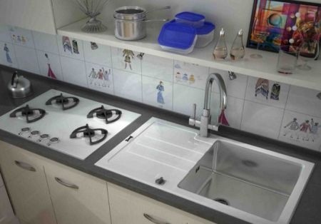 Кухонная мойка ZorG Glass GL-7851-WHITE Нержавеющая сталь / Белый