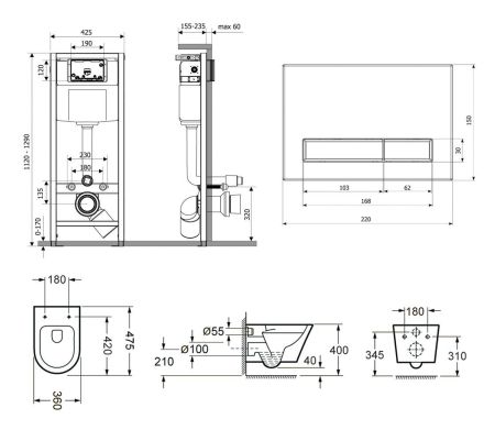 Комплект 7 в 1 Relfix Biore Compacto Rimless 75110163, артикул 75110163