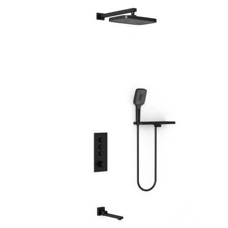 Душевой комплект VSFW-431T1RMB встраиваемый, термостатический, 3 режима, черный, артикул VSFW-431T1RMB
