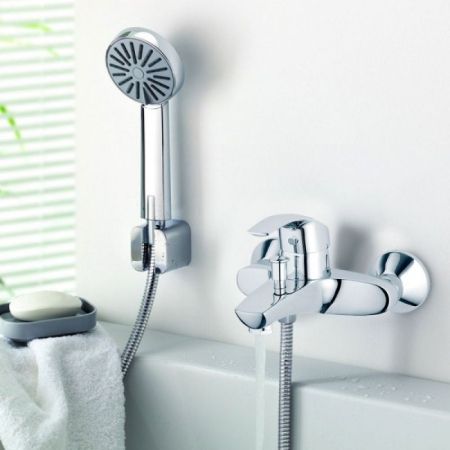 Смеситель для ванны с душем  GROHE EUROECO 32743000 (хром, L-16), шт, артикул 32743000