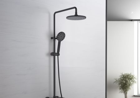 Душевая система AQUATEK, матовый черный AQ2140MB БЕТТА, артикул AQ2140MB