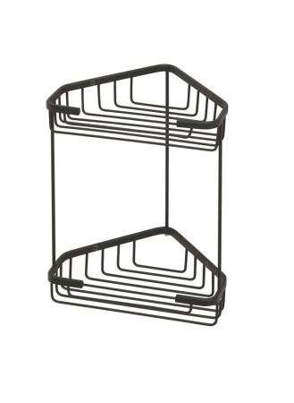 Gedy, решётка угловая 2-х уровневая, высота 27 см, цвет черный матовый, артикул 2481(14)