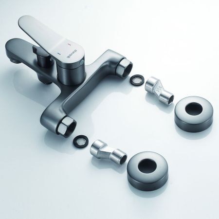 Смеситель для ванны Shevanik S6202T, оружейная сталь, артикул S6202T