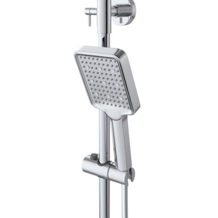 ARDENTE Комплект для ванной - душевая стойка с изливом и смеситель для раковины, артикул ARDENTE-VSCM/LVM-CRM