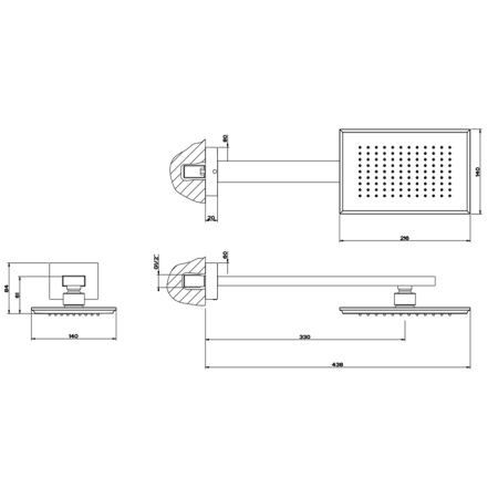 Gessi Eleganza Верхний душ для настенного крепления, цвет: хром