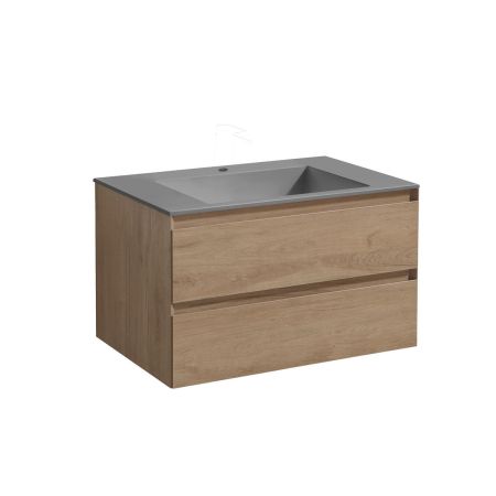 База под раковину Luka 800 подвесная, 2 выкатных ящика soft-close, N.Oak, артикул VMC-2L800NO