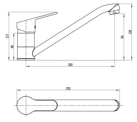 Смеситель Tide для кухни, излив 243 мм, артикул: TD05, артикул TD05