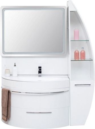 Тумба с раковиной De Aqua Эскалада 100 R белый, подвесная с ручкой, артикул 00212675