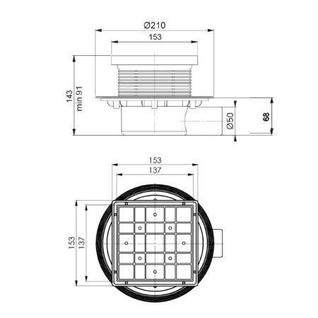 Трап с мультисифоном BETTOSERB 15х15 DESIGNER BEAUTY, артикул 13000085B