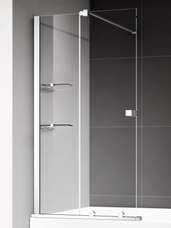 Шторка  на ванну 1200*1400мм., стекло 8мм, цвет профиля хром.