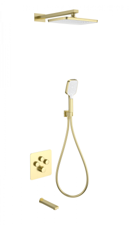 Душевая система с термостатом встраиваемая WONZON & WOGHAND, Брашированное золото (WW-B4005-BG), артикул WW-B4005-BG