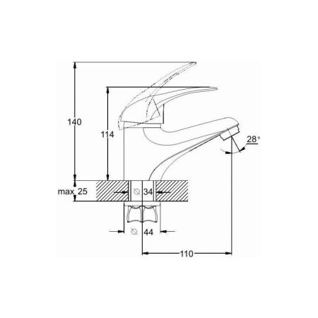 Смеситель для раковины G.Lauf KLO1-A048, хром
