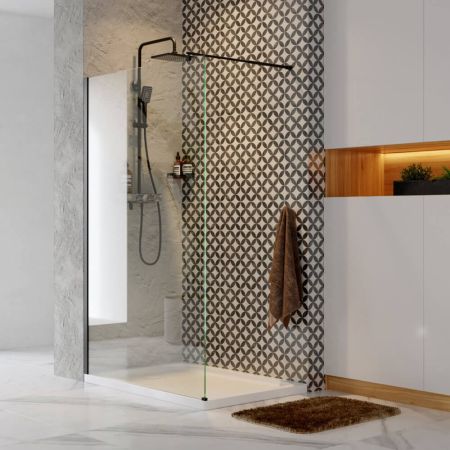 Abens 20W40 Душевая перегородка, черный профиль и фиксатор, артикул 20W40