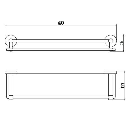 Полка стеклянная Savol S-508791, хром, артикул S-508791
