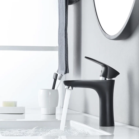 Смеситель для раковины Shevanik S9801H, черный/хром