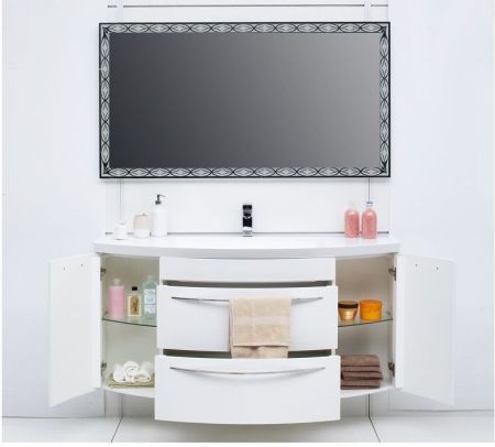 Тумба с раковиной De Aqua Лонг 140 белый