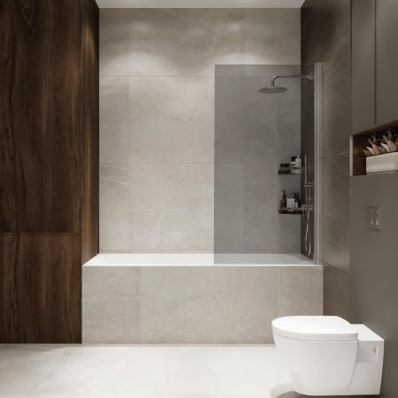 Шторка на ванну распашная Terminus Ното 150х70 тонированная, хром, артикул 2CW150х70CT