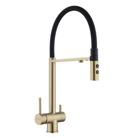 Смеситель для кухни с подключением к фильтру Fmark FS1262-C01, матовое золото
