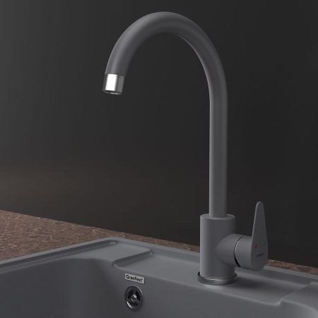 Смеситель для кухни GranFestGF-Z-5412, темно-серый