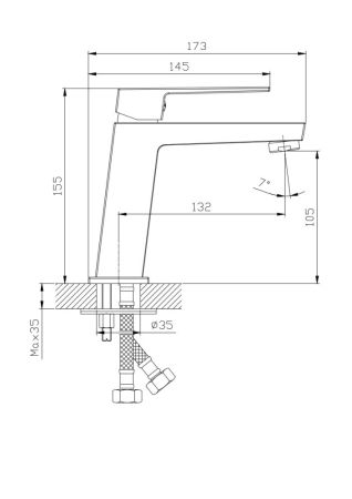 Смеситель для умывальника RUSH Thira (TR3635-12Black), артикул TR3635-12Black