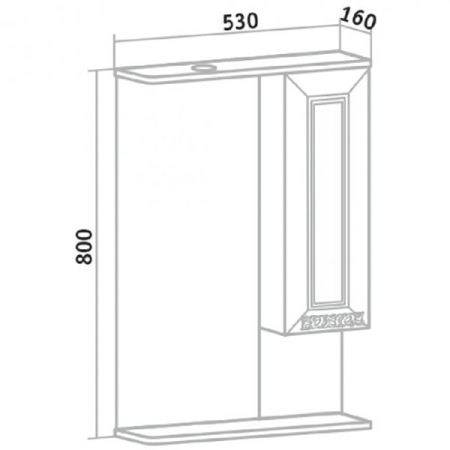 Зеркало со шкафом Runo Монро 53 4620750028473 с подсветкой Белое
