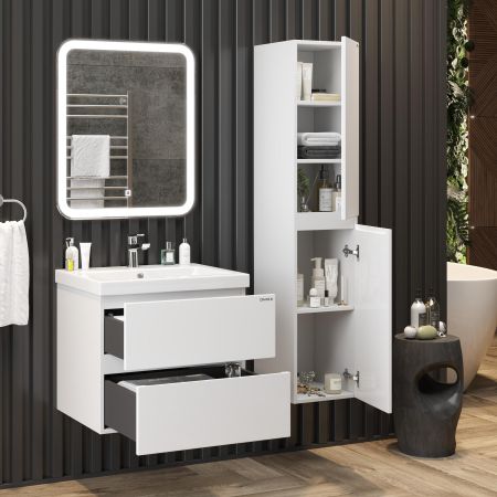 Тумба Onika Эвада 70 подвесная, белая (ум. Como 70), артикул 107059