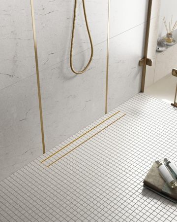 Душевой лоток (двухсторонняя решетка) TIMO Drain System DS230207/17, матовое золото, артикул DS230207/17