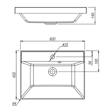 Раковина Florentina Астория 60 см 10.170.00600.001, белая, артикул 10.170.00600.001