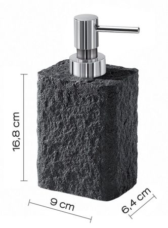 Gedy Aries, настольный дозатор с пластиковой помпой, цвет хром - антрацит, артикул AR80(85)