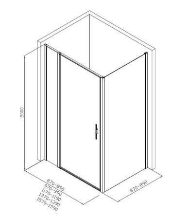 Душевой уголок Allen Brau Priority 160x90 3.31037.00 + 3.31043.00 хром, артикул 3.31037.00 + 3.31043.00