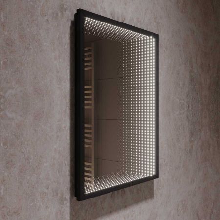 Зеркало LED VLM-2M600MB, 600x800 c сенсорным выключателем и диммером, черное, артикул VLM-2M600B