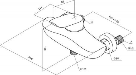 Смеситель для душа AM.PM Bliss L F5320032 Хром Смеситель для душа AM.PM Bliss L F5320032 Хром
