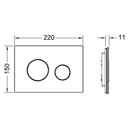 TECEloop стекло черное, клав. белые., артикул 9240654
