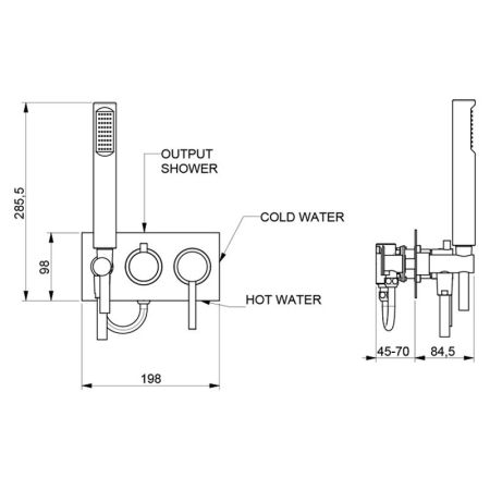 Смеситель для душа встраиваемый Webert Elio EL860512345, никель, артикул EL860512345