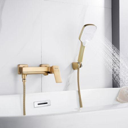Смеситель для ванны Shevanik S4002G, золотой сатин, артикул S4002G