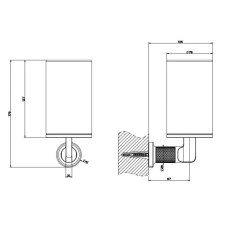 GESSI INCISO Стакан настенный, цвет: черный/золото, артикул 58508#246