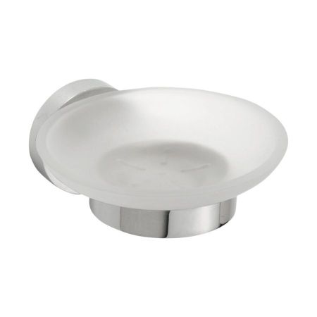 Мыльница X-ROUND стеклянная с подставкой, настенная, 110x55x125 мм, хром, Sapho, артикул XR803