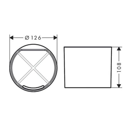 Стакан, Hansgrohe, WallStoris, одинарный, ширина, мм-126, глубина, мм-126, высота, мм-108, тип установки-на штанге кликом, материал стакана-пластик, цвет-черный матовый, артикул 27921670