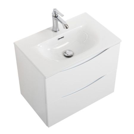 MARINO-CER-MINI База под раковину подвесная с двумя выкатными ящиками, Bianco Lucido, 496x390x500, MARINO-CER-MINI-500-2C-SO-BL-P, артикул MARINO-CER-MINI-500-2C-SO-BL-P