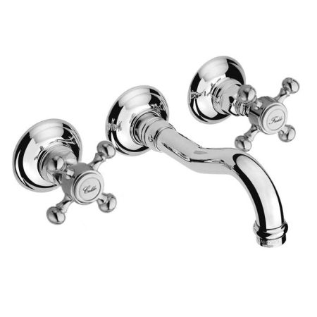 Nicolazzi Half Dome  Смеситель настенный для раковины с 2мя ручками, цвет: хром, артикул 1477CR70