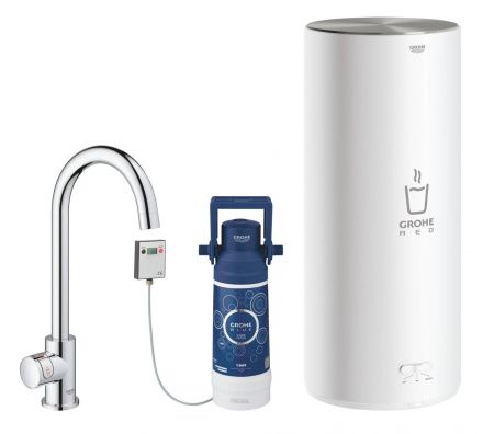 Вертикальный вентиль и бойлер GROHE Red Mono, бойлер L-size, хром, (30080001) Вертикальный вентиль и бойлер GROHE Red Mono, бойлер L-size, хром, (30080001)
