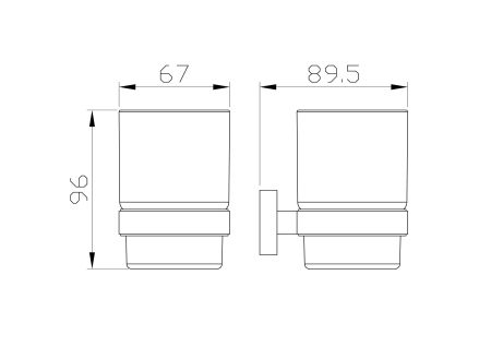 Стакан для зубных щеток с держателем WONZON & WOGHAND, Темный графит (WW-9321)