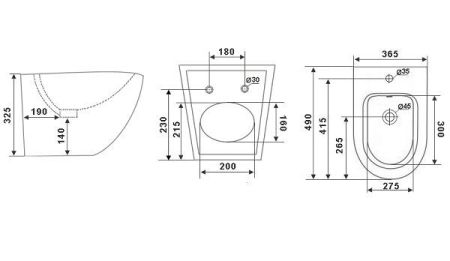 Биде подвесное TIMO KULO 490*365*325 (TK-404MB), артикул TK-404MB