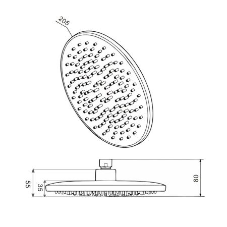 Верхний душ D-Lin D61065-1, хром, артикул D61065-1