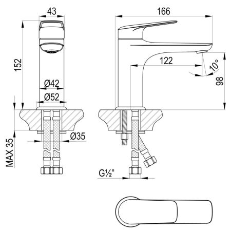 Смеситель Lemark Verba для раковины (LM11406C), артикул LM11406C