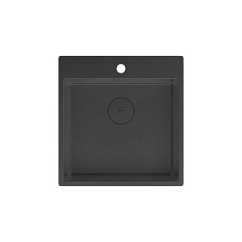 Кухонная мойка Lemark JANGA 490 прямоугольная из нержавеющей стали цвет: чёрный матовый (9932108)
